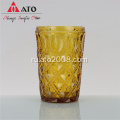 Ato Amber Whiskey Glass Scossed Retro Juice Cup